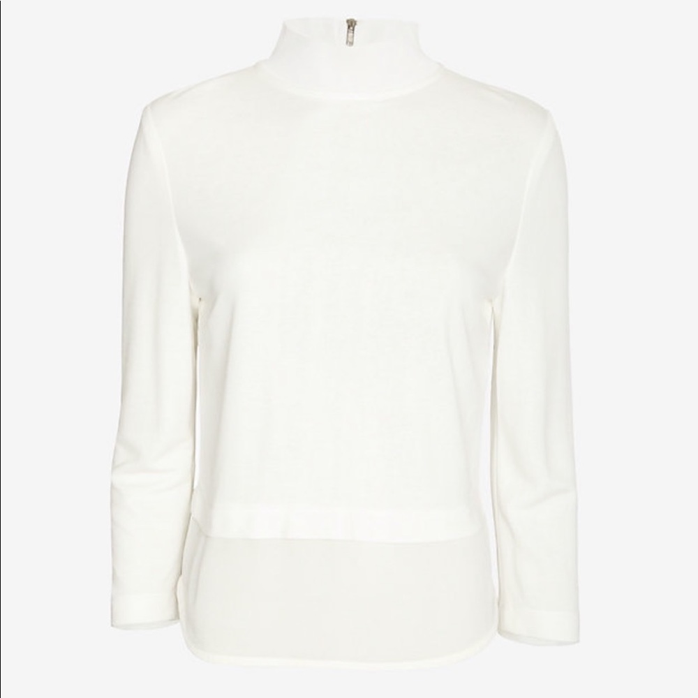 A.L.C. Lamaze Mock Neck Blouse in White Size 0
